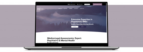 Laptop mockup of the PsycIME website
